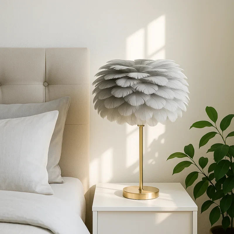 Abat Jour Lampe de Chevet Plume