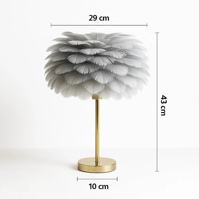 Abat Jour Lampe de Chevet Plume