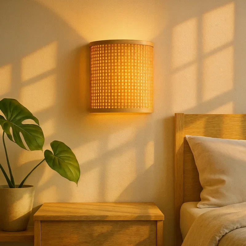 Abat Jour Lampe de Chevet Rotin