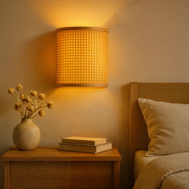 Abat Jour Lampe de Chevet Rotin - Lampe de Chevet