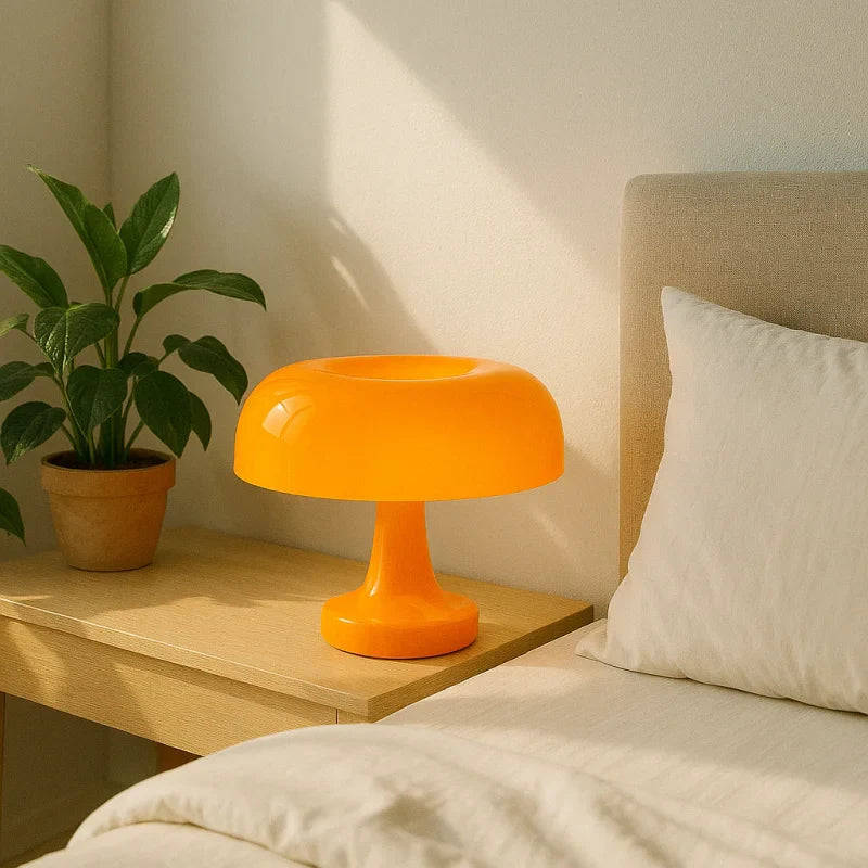 Lampe Champignon Orange Vintage