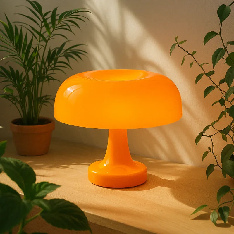 Lampe Champignon Orange Vintage
