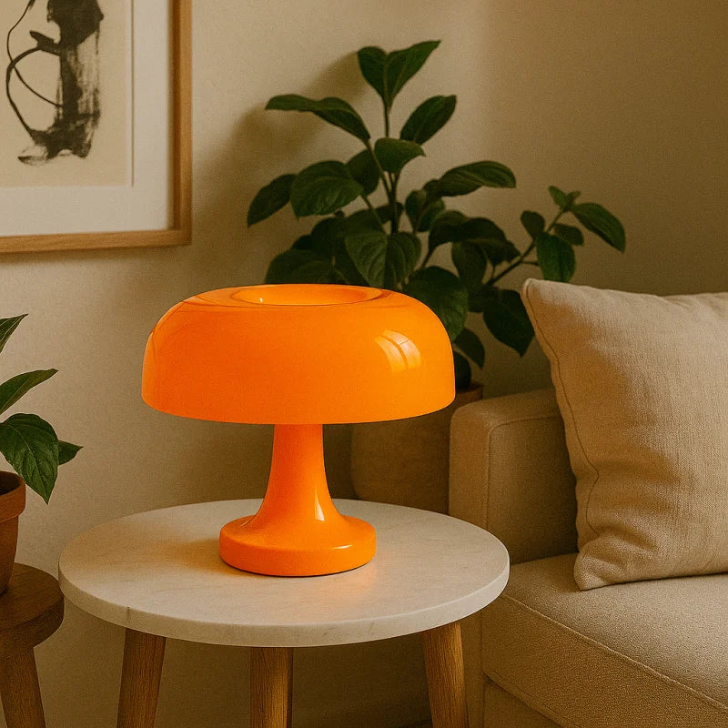 Lampe Champignon Orange Vintage