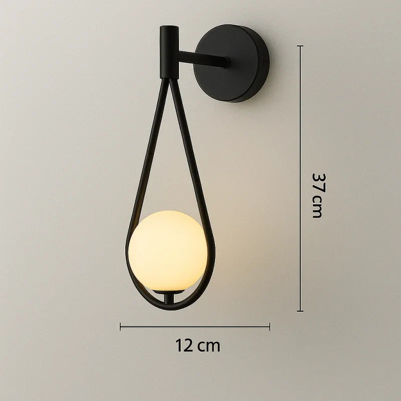 Lampe de Chevet Applique Murale Noire