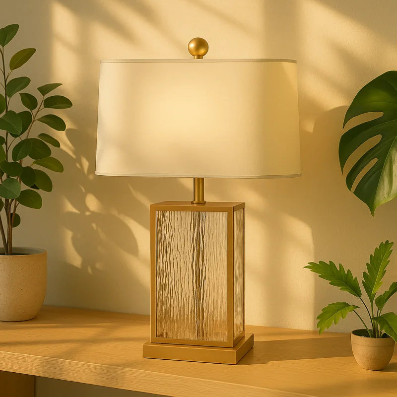 Lampe de Chevet avec Pied en Verre