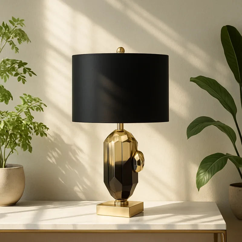 Lampe de Chevet Noir et Doré