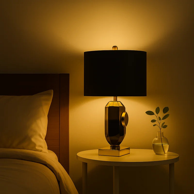 Lampe de Chevet Noir et Doré